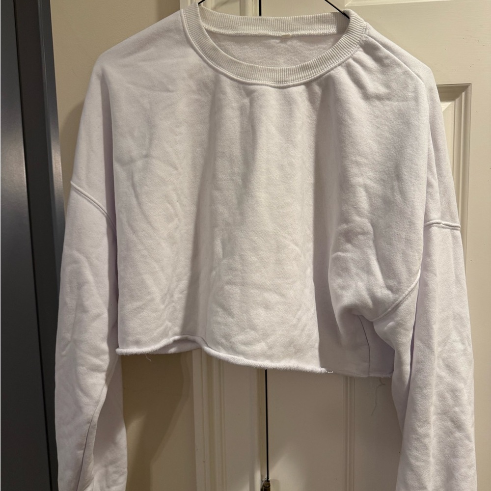 White Cropped Sweatshirt